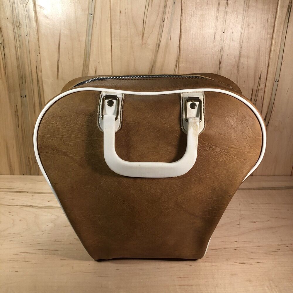 Vintage Faux Leather/Vinyl Single Bowling Ball Bag Great LOOK!!!